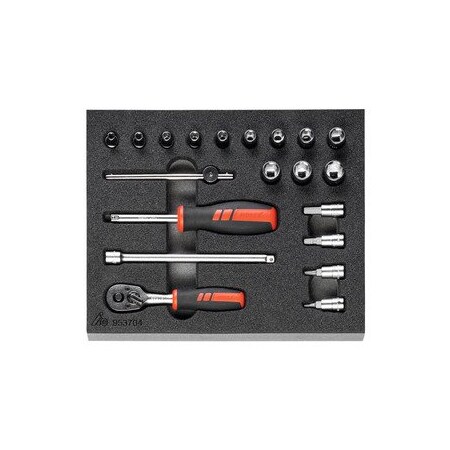 Holex Socket set 1/4 inch in Heavy Duty Foam, 20 Pc 953704 20